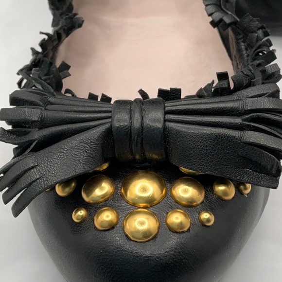 ♣️ Miu Miu ♣️ Black Lamb Leather Flats - Picture 14 of 15